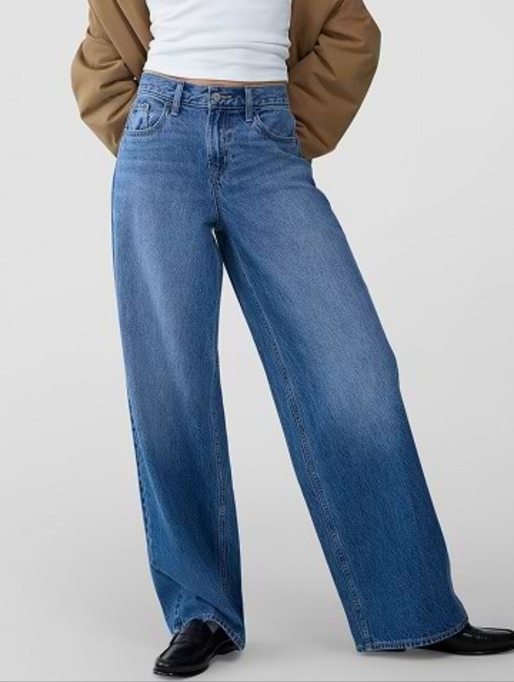 Old Navy Wide Leg Flare Jeans - Medium Blue